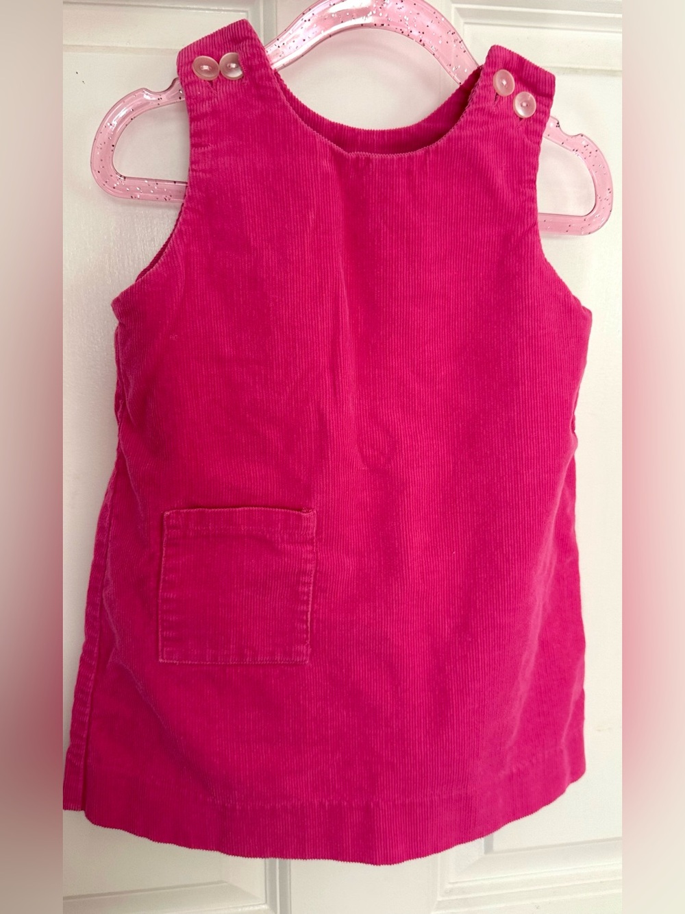 Vintage Imp For Girls Too Pink Corduroy Jumper Dress 24M Sleeveless Shoulder But